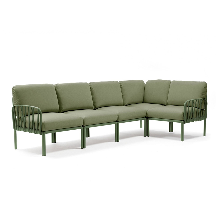 NARDI canapé pour extérieur KOMODO 5 (Agave / Jungle - Polypropylène fibre de verre et tissu Sunbrel