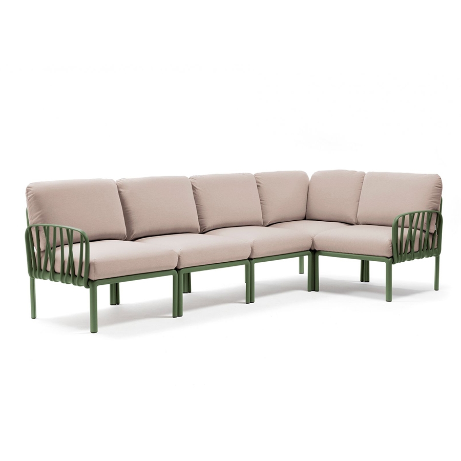 NARDI canapé pour extérieur KOMODO 5 (Agave / Canvas - Polypropylène fibre de verre et tissu Sunbrel