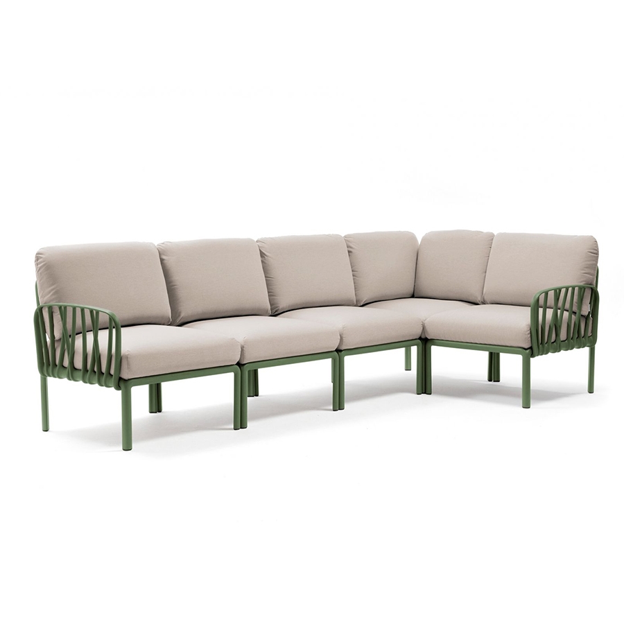 NARDI canapé pour extérieur KOMODO 5 (Agave / Panama - Polypropylène fibre de verre et tissu Tech)