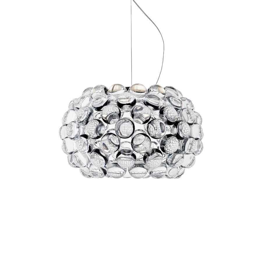 FOSCARINI lampe à suspension CABOCHE PLUS PETITE à LED (Transparent - Verre soufflé et métal chromé)