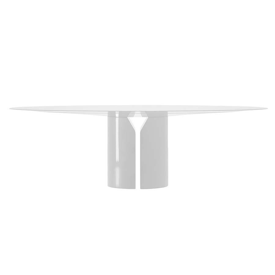 MDF ITALIA table ovale NVL TABLE 200x120 cm (Blanc brillant - Polyuréthane rigide haute densité)