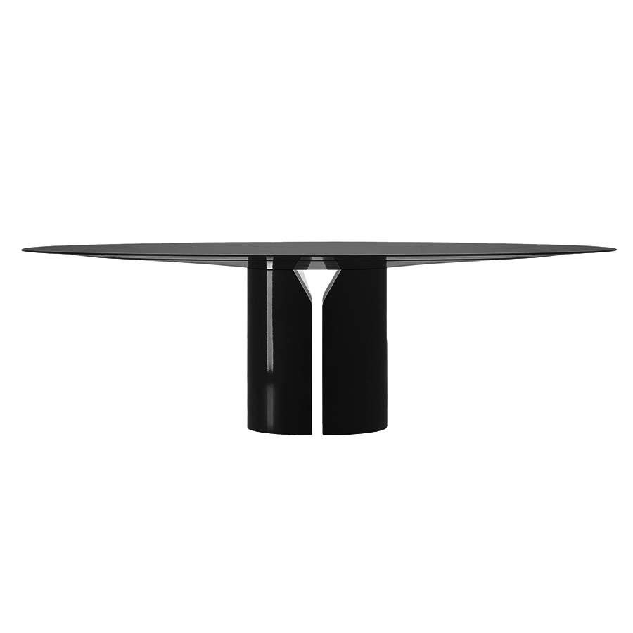 MDF ITALIA table ovale NVL TABLE 200x120 cm (Noir brillant - Polyuréthane rigide haute densité)
