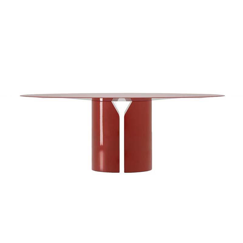MDF ITALIA table ronde NVL TABLE Ø 150 cm (Rouge corail brillant - Polyuréthane rigide haute densité