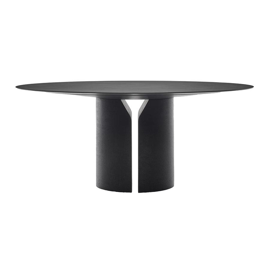 MDF ITALIA table ronde NVL TABLE Ø 150 cm (Pierre reconstituée noire ardoise - Polyuréthane rigide h