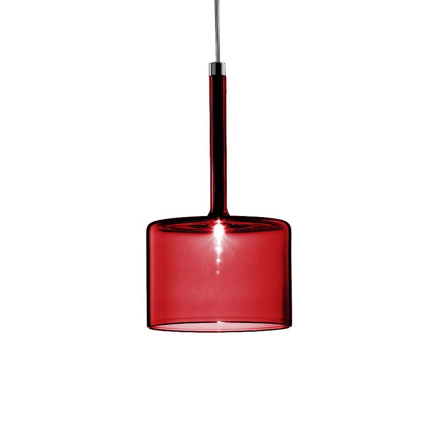 AXO LIGHT lampe à suspension SPILLRAY Ø 14 cm (Rouge - Verre et métal chromé)