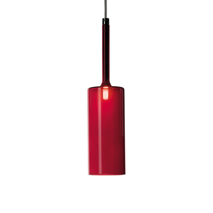 AXO LIGHT lampe à suspension SPILLRAY Ø 8 cm (Rouge - Verre et métal chromé)