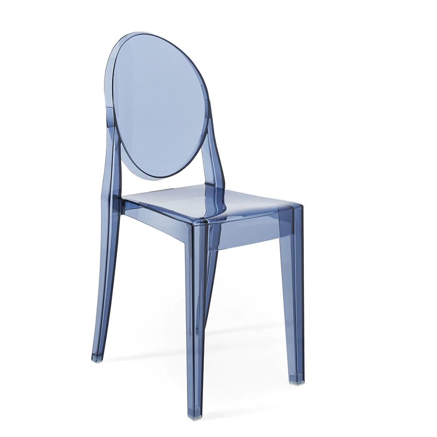 KARTELL chaise VICTORIA GHOST (Bleu poudre - Polycarbonate 2.0 à partir de matière première renouvel