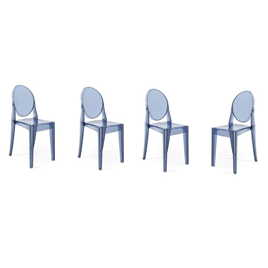 KARTELL set de 4 chaises VICTORIA GHOST (Bleu poudre - Polycarbonate 2.0 à partir de matière premièr