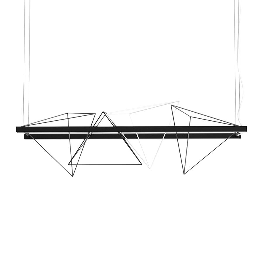 PALLUCCO lampe à suspension ROCK GARDEN 125 cm (Noir - Métal peint mat)
