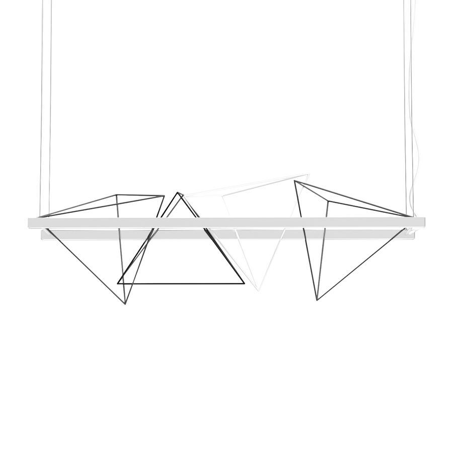 PALLUCCO lampe à suspension ROCK GARDEN 125 cm (Blanc - Métal peint mat)