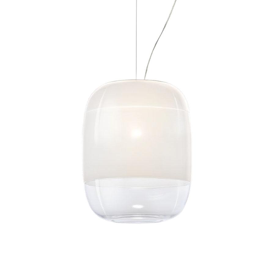 PRANDINA lampe à suspension GONG LED S5 (Blanc - Verre)
