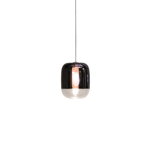 PRANDINA lampe à suspension GONG MINI LED S1 (Noir métallique - Verre)