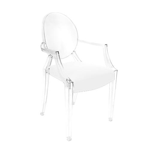 MYAREADESIGN IL CUSCINO coussin pour chaise KARTELL LOUIS GHOST (Blanc cod. 01 - Eco-cuir Greta)