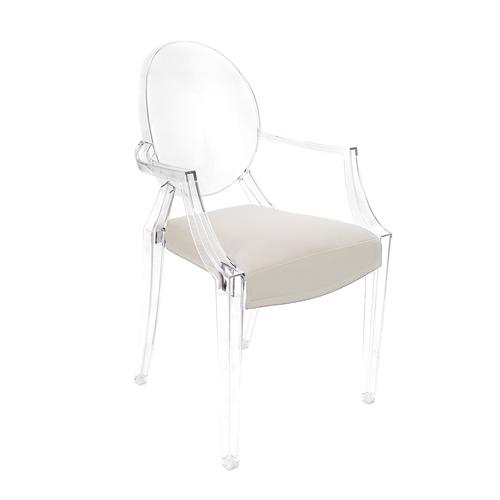 MYAREADESIGN IL CUSCINO coussin pour chaise KARTELL LOUIS GHOST (Ivoire cod. 02 - Eco-cuir Greta)