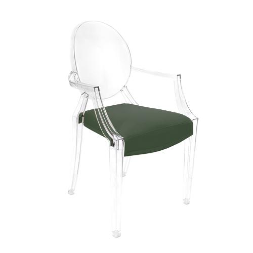 MYAREADESIGN IL CUSCINO coussin pour chaise KARTELL LOUIS GHOST (Vert pelouse cod. 13 - Eco-cuir Gre