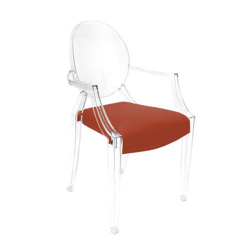 MYAREADESIGN IL CUSCINO coussin pour chaise KARTELL LOUIS GHOST (Orange cod. 15 - Eco-cuir Greta)