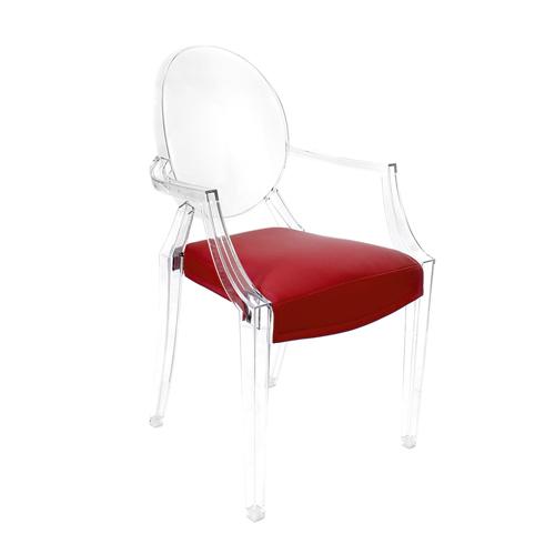 MYAREADESIGN IL CUSCINO coussin pour chaise KARTELL LOUIS GHOST (Rouge cod. 16 - Eco-cuir Greta)