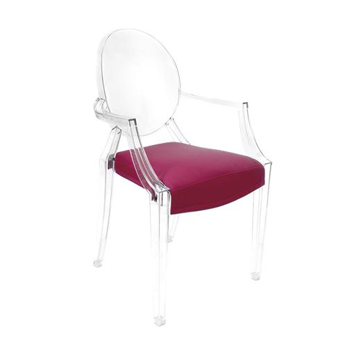 MYAREADESIGN IL CUSCINO coussin pour chaise KARTELL LOUIS GHOST (Violet cod. 20 - Eco-cuir Greta)