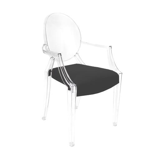 MYAREADESIGN IL CUSCINO coussin pour chaise KARTELL LOUIS GHOST (Anthracite cod. 29 - Eco-cuir Greta