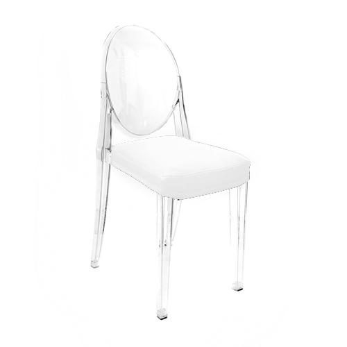 MYAREADESIGN IL CUSCINO coussin pour chaise KARTELL VICTORIA GHOST (Blanc cod. 01 - Eco-cuir Greta)