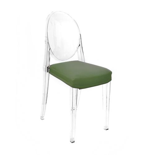 MYAREADESIGN IL CUSCINO coussin pour chaise KARTELL VICTORIA GHOST (Vert cod. 12 - Eco-cuir Greta)