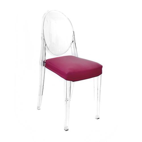 MYAREADESIGN IL CUSCINO coussin pour chaise KARTELL VICTORIA GHOST (Violet cod. 20 - Eco-cuir Greta)