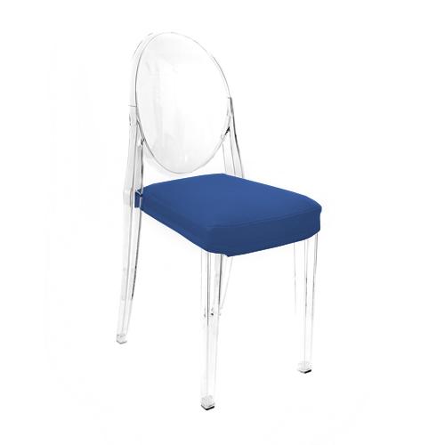 MYAREADESIGN IL CUSCINO coussin pour chaise KARTELL VICTORIA GHOST (Bleu électrique cod. 24 - Eco-cu