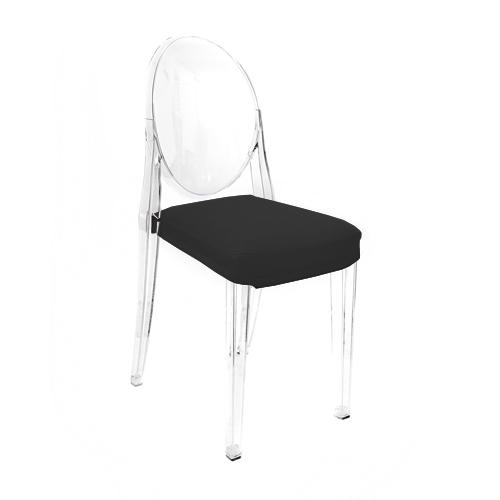 MYAREADESIGN IL CUSCINO coussin pour chaise KARTELL VICTORIA GHOST (Noir cod. 30 - Eco-cuir Greta)