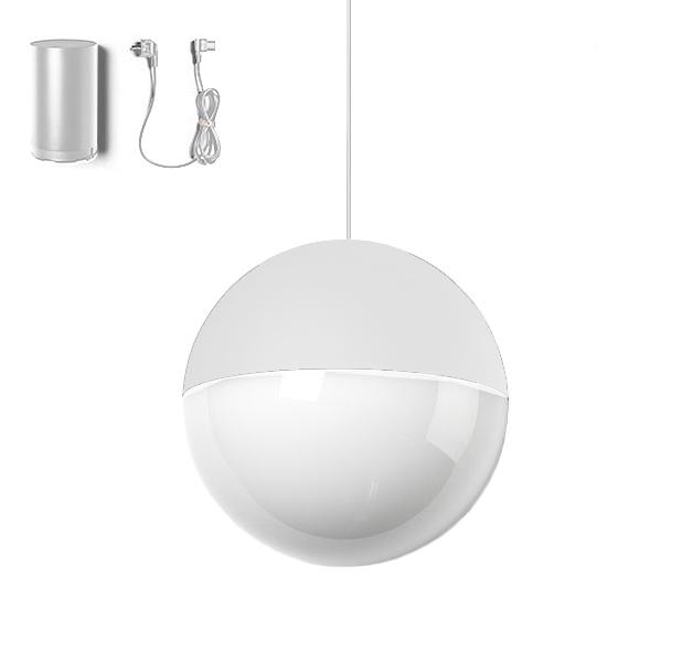 FLOS lampe à suspension STRING LIGHT SPHÈRE 22 mètres avec FLOOR SWITCH BLANC