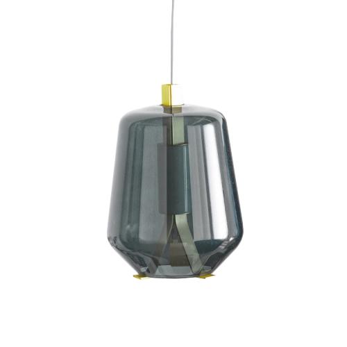 PRANDINA lampe à suspension LUISA S3 (Fumé, 2700K - Héritage laiton et verre)