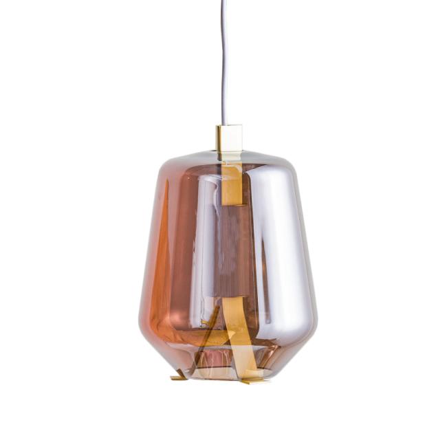 PRANDINA lampe à suspension LUISA S3 (Glory rose, 2700K - Héritage laiton et verre)
