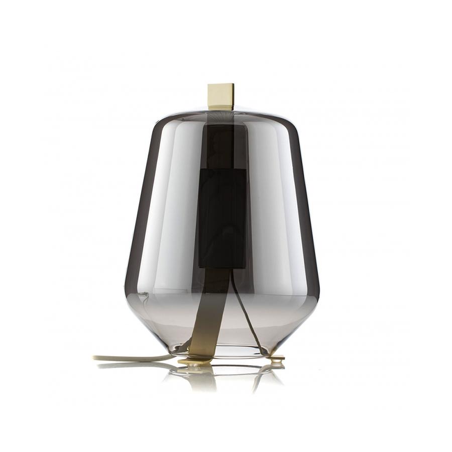 PRANDINA lampe de table LUISA T1 (Fumé, 3000K - Héritage laiton et verre)