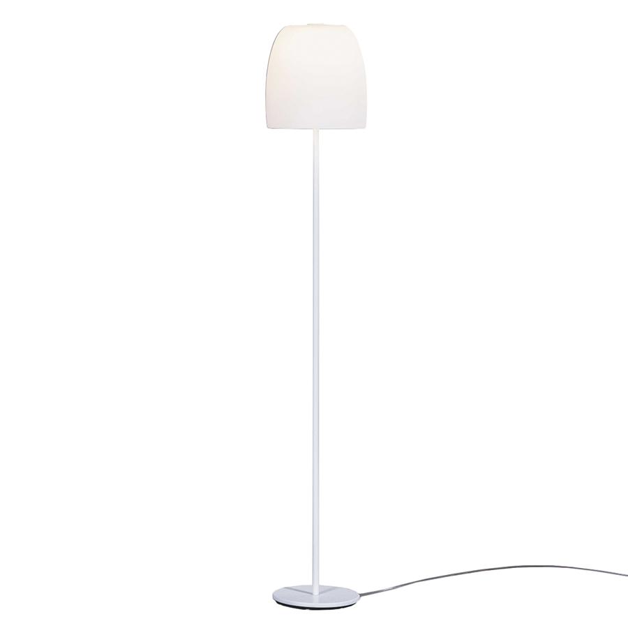 PRANDINA lampadaire NOTTE F1 (Base blanc opaque - Verre soufflé et métal)