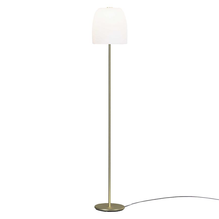 PRANDINA lampadaire NOTTE F1 (Base laiton héritage - Verre soufflé et métal)