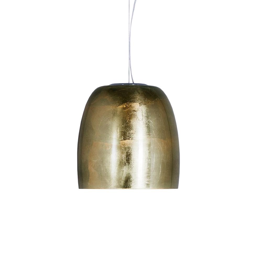 PRANDINA lampe à suspension NOTTE S1 (Transparent, feuille d'or à l'intérieur - verre souflé)