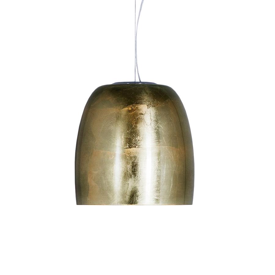 PRANDINA lampe à suspension NOTTE S3 (Transparent, feuille d'or à l'intérieur - verre souflé)