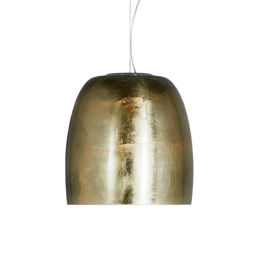 PRANDINA lampe à suspension NOTTE S5 (Transparent, feuille d'or à l'intérieur - verre souflé)