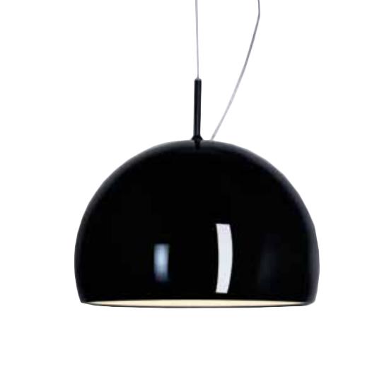 PRANDINA lampe à suspension BILUNA S5 (Noir brillant - Métal peint et méthacrylate blanc)