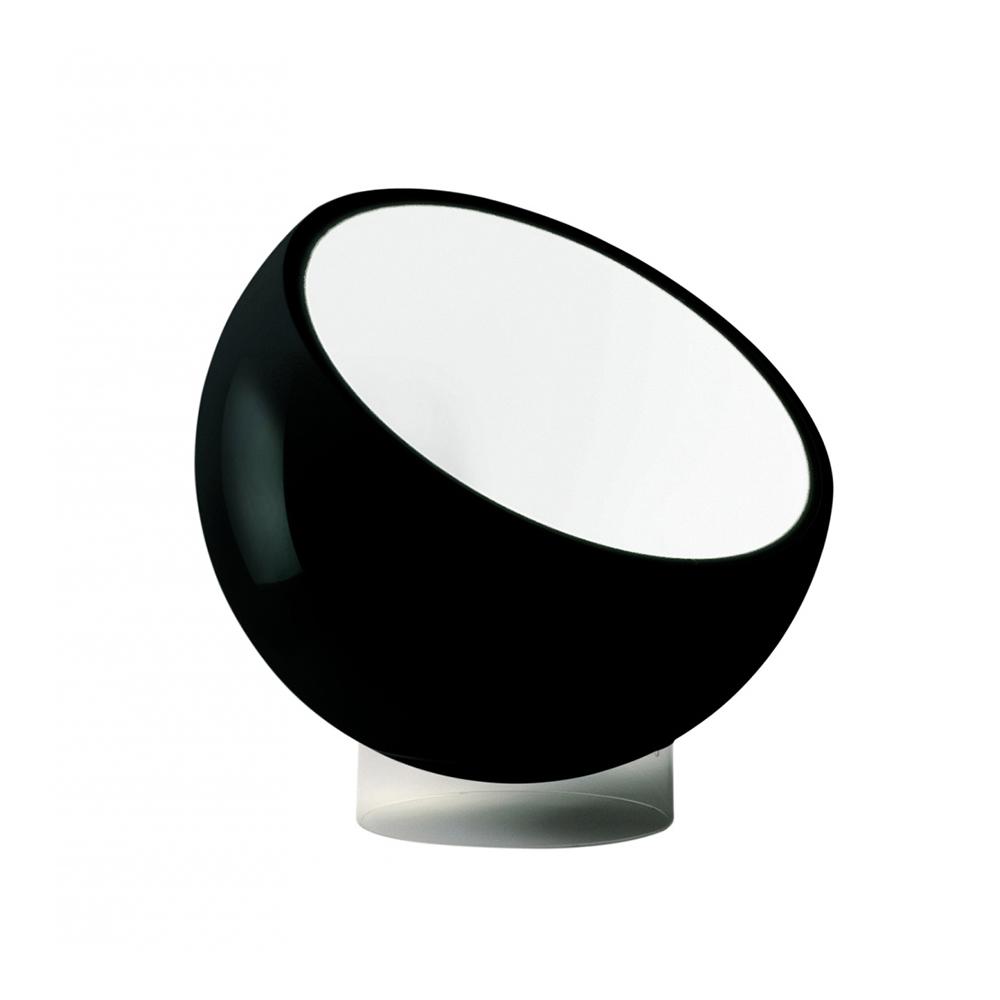 PRANDINA lampadaire BILUNA F5 (Noir brillant - Métal peint et méthacrylate blanc)