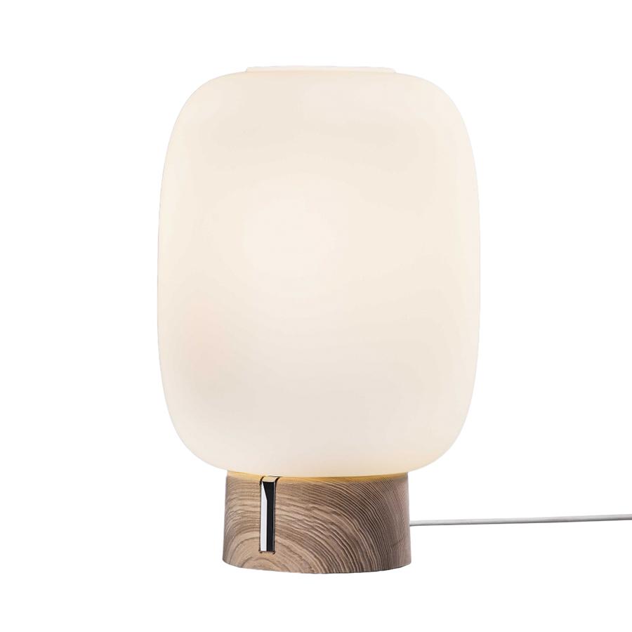 PRANDINA lampe de table SANTACHIARA T3 (Blanc opalin - Verre et frêne)