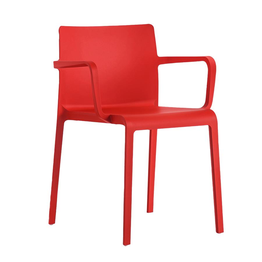 PEDRALI set de 4 chaises avec accoudoirs d'extérieur VOLT 675 (Rouge - Polypropylène)