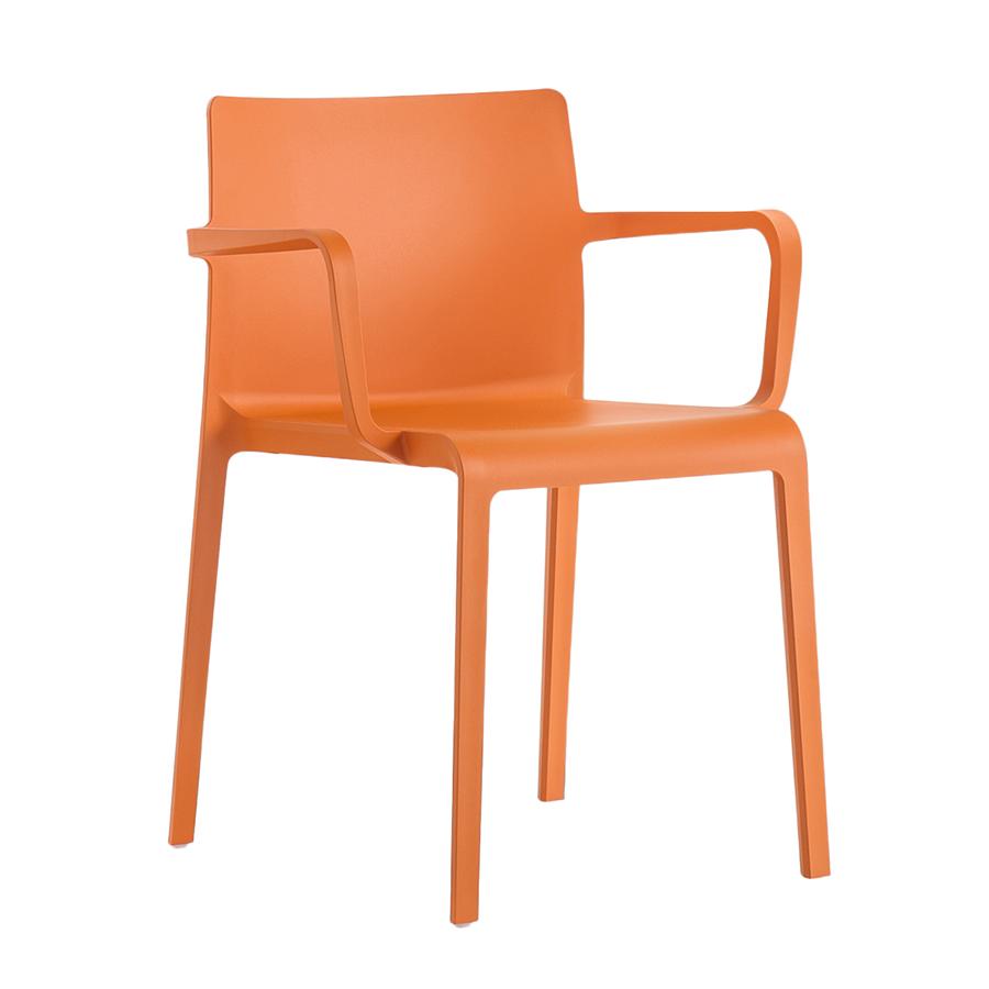 PEDRALI set de 4 chaises avec accoudoirs d'extérieur VOLT 675 (Orange - Polypropylène)