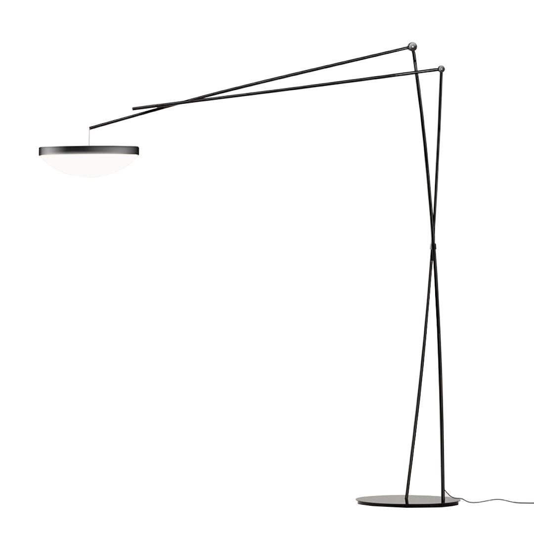 PRANDINA lampadaire EFFIMERA F5 (Noir brillant - Aluminium, acier et méthacrylate)
