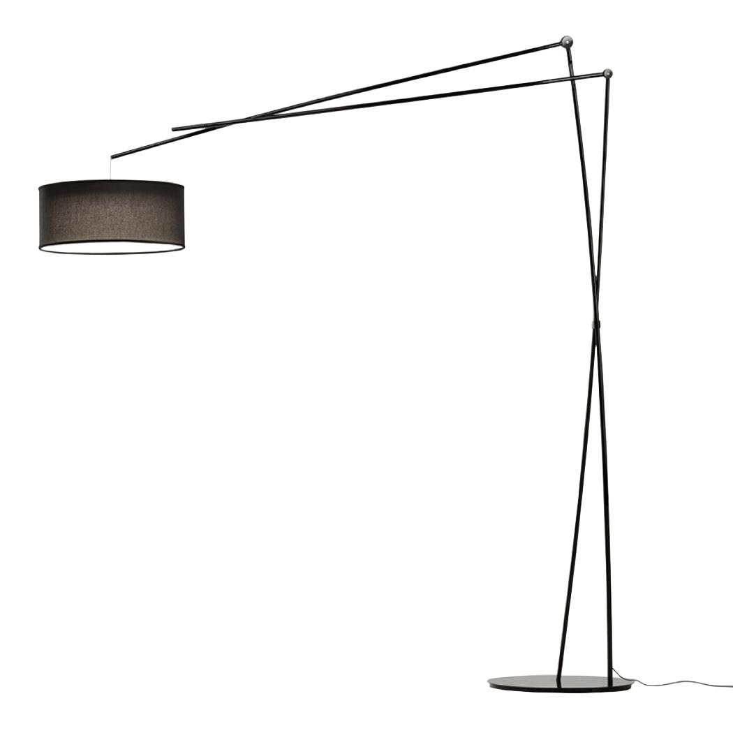 PRANDINA lampadaire EFFIMERA F50 (Noir brillant - Aluminium, acier, tissu et méthacrylate)