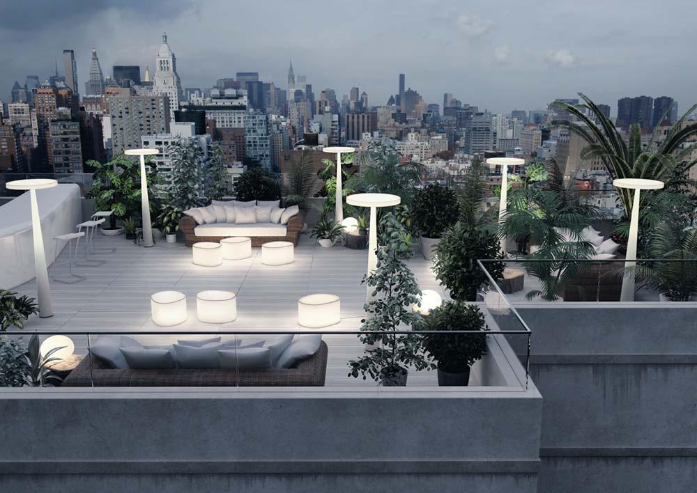 PRANDINA outdoor floor lamp EQUILIBRE LED F33 OUTDOOR