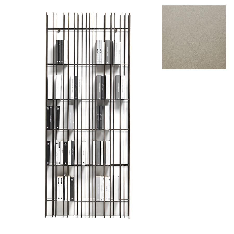 MOGG bibliothèque murale METRICA WALL A (Titane, étagères en bronze transparent - métal verni et ver