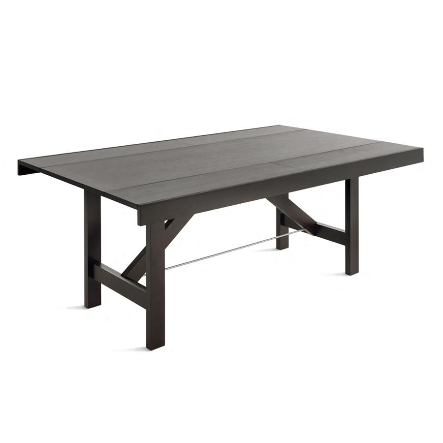 HORM table extensible à rallonge CAPRIATA 200 cm (Chêne moka - bois et métal)