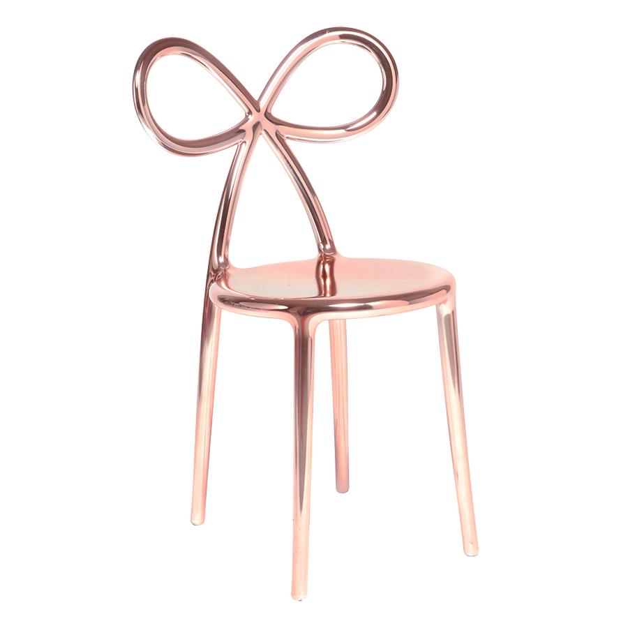 QEEBOO chaise RIBBON CHAIR METAL FINISH (Or rose - Polypropylène)