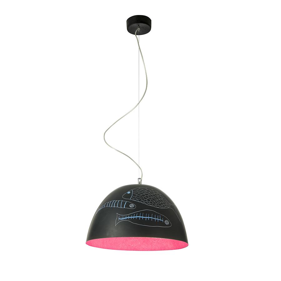 IN-ES.ARTDESIGN lampe à suspension H2O S LAVAGNA (Intérieur magenta - Résine effet tableau blanc et 