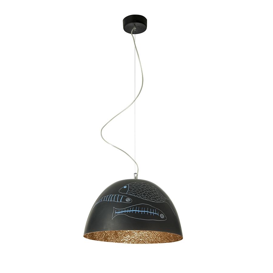 IN-ES.ARTDESIGN lampe à suspension H2O S LAVAGNA (Intérieur bronze - Résine effet tableau blanc et n